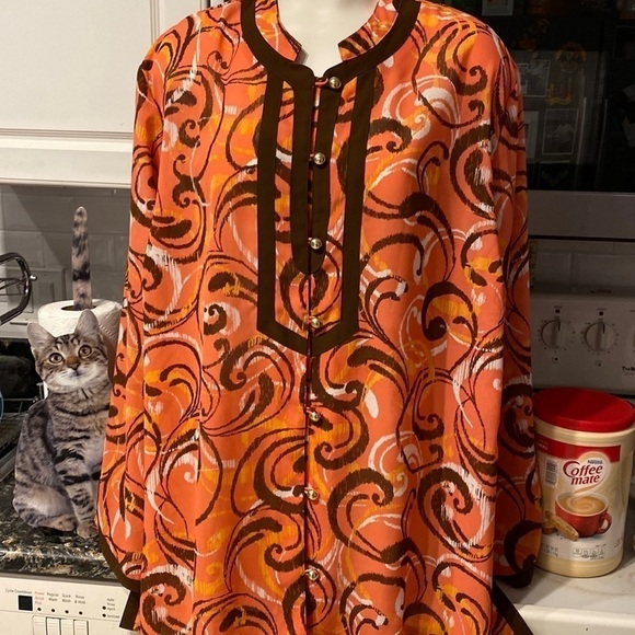 D womens Maggie Barnes button front long sleeve plus size blouse 3X. EUC - Picture 1 of 4